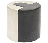WAGNER design yourself Butoir porte OPERA GRAND - Ø 40 x 40 mm, à visser au sol, en zinc moulé sous pression d'aspect inox et caoutchouc thermoplastique, matériel montage - 15506811 Argenté/Noir