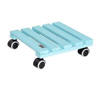 Wagner Design Yourself Support à roulettes pour Pot de Fleur Aqua Splash 28 x 28 x 8cm d'intérieur, Roule Pot en Bois Massif antidérapant certifié FSC, Turquoise, Charge 100kg, Made in EU - 20020601