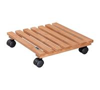 Wagner Design Yourself Support à roulettes pour Pot de Fleur AULNE HUILÉ 35 x 35 x 8 cm, pour intérieur, Roule Pot en Bois Massif d'aulne certifié FSC, Terracota, Capacité de Charge 100 kg - 20083569