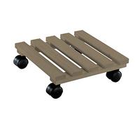 WAGNER design yourself Support à roulettes pour Pot de Fleur Country 29 x 29 x 8 cm d'intérieur I Roule Pot en Bois Massif antidérapant certifié FSC, Taupe I Capacité de Charge 100 kg - 20019601