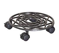 WAGNER design yourself Support à roulettes pour Pot de Fleur ÉTOILE Ø 29 x 6,5 cm I pour l'intérieur + l'extérieur I Roule Pot en Fonte, Couleur Nickel I 2 Freins I Capacité de Charge 50 kg - 20092101
