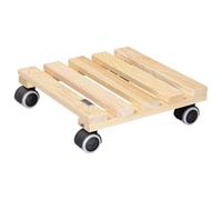 Wagner Design Yourself Support à roulettes pour Pot de Fleur PALETTI 29 x 29 x 8 cm I Suport Roulant en Bois Massif certifié FSC, Naturel I Capacité de Charge 100 kg - 20043701