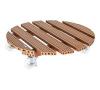 Wagner Design Yourself Support à roulettes pour Pot de Fleur WPC Ø 50 x 11 cm I intérieur + extérieur I Roule Pot en FSC Composite Bois-Plastique, Terracota I Capacité de Charge 120 kg- 20057501