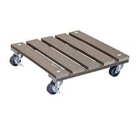 Wagner Design Yourself Support à roulettes pour Pot de Fleur WPC 29 x 29 x 7,5 cm, intérieur/extérieur, Roule Pot en FSC Composite Bois-Plastique, Taupe, 2 Freins, Capacité Charge 80 kg - 20053101