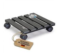 WAGNER Design Yourself Support à roulettes pour Pot de Fleur WPC 29 x 29 x 8 cm I intérieur + extérieur I Roule Pot en FSC Composite Bois-Plastique, Anthracite I Capacité de Charge 60 kg - 20050001
