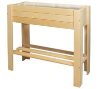 WAGNER GreenFAMILY - Jardinière surélevée - GreenBOX Light - Bois Tendre, Bois Massif FSC®, Naturel, 70 x 83 x 34,5 cm, étagère, Sac à Plantes Inclus - 25029001