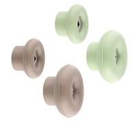 WAGNER - hooks4home - Crochet mural design DOT, set de 4 pièces - Ø 38 x 24 mm & Ø 50 x 30 mm, plastique & acier galvanisé, taupe/vert lime - 17022024
