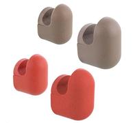 WAGNER - hooks4home - Crochet mural design PILL, set de 4 pièces - 51 x 32 x 37 mm & 76 x 47 x 55 mm, plastique bio recyclé, taupe/rouge corail - Made in FR - 17042124