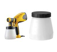 Wagner Pistolet à Peinture W 100 pour laques et lasures, pour l'intérieur et l'extérieur, 5 m²-12 Min, réservoir de 800 ML, 280 W & Conteneur Couvercle, Blanc