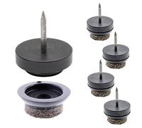 Wagner QuickClick® 15419080 Lot de 80 Patins en Feutre pour Meubles et chaises à clouer - Base + Embout Coulissant interchangeables - Feutre de Laine Ultra Doux Fin - Diamètre 20 mm - Fabriqué en