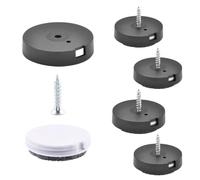 Wagner QuickClick® 15780999 Lot de 4 Patins en Feutre de Laine et Plastique réversibles 2 côtés en Feutre de Laine et Plastique à Visser - 4 Bases + vis + Insert Coulissant - Duo - Diamètre 25 mm -