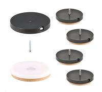 Wagner QuickClick® 16782700 Lot de 4 Patins en Feutre pour Meubles et chaises à Visser - 4 Bases + vis + Insert Coulissant interchangeables - Fibre spéciale SYNO - Diamètre : 50 mm - Fabriqué en