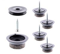 Wagner QuickClick® 16791199 Lot de 4 Patins en Feutre pour Meubles et chaises à Visser - 4 Bases + vis + Embouts coulissants interchangeables - Feutre de Laine Ultrasoft Slim - Diamètre : 20 mm -