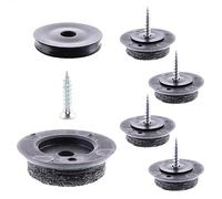 Wagner QuickClick® 16791299 Lot de 4 Patins en Feutre pour Meubles et chaises à Visser - 4 Bases + vis + Embouts coulissants interchangeables - Feutre de Laine Ultrasoft Slim - Diamètre : 25 mm -