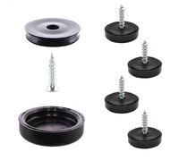Wagner QuickClick® Patins en Plastique de Meubles et de chaises - Lot de 4 à Visser I 4X Base + vis + Insert Changeable - Plastique Black - diamètre Ø 17 mm - Made en Allemagne - 15830000