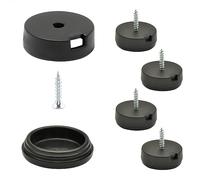Wagner QuickClick® Patins en Plastique de Meubles et de chaises - Lot de 4 à Visser I 4X Base + vis + Insert Changeable - Plastique Black - diamètre Ø 25 mm - Made en Allemagne - 15807200
