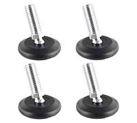 WAGNER QuickClick® Pieds réglables Ø 37 mm - Lot de 4 - avec rotule et filetage M10 x 25 mm I 4x pied réglable + 4x patins en feutre de laine - ULTRASOFT - diamètre Ø 30 mm -Made en Allemagne-15416100