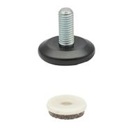 WAGNER QuickClick® Pieds réglables Ø 37 mm - Lot de 4 avec vis sans tête M10 x 25 mm I 4X Pieds réglables + 4X Patins en Feutre de Laine - Ultrasoft - diamètre Ø 30 mm - Made en Allemagne - 15832400