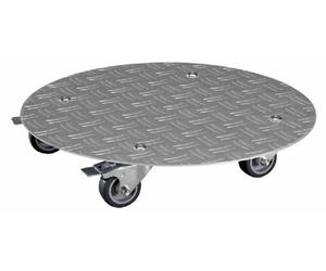 WAGNER Rouleau pour plantes ALASKA Ø 38 x 7,5 cm, tôle striée en aluminium, roulettes souples, freins, capacité de charge 100 kg, DE Ware - 20700201