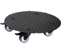 WAGNER Rouleau pour plantes ALASKA BLACK Ø 30 x 7,5 cm, tôle striée en aluminium, roulettes souples, freins, capacité de charge 150 kg, DE Ware - 20700701