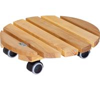 WAGNER Rouleau pour plantes NATURE Ø 34 x 8 cm, pour l'intérieur, en bois d'aulne, huilé naturel, capacité de charge 100 kg, marchandise UE - 20026201