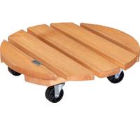 WAGNER Rouleau pour plantes TOSCANA Ø 38 x 10,5 cm, intérieur & extérieur, bois strié, terracotta, capacité de charge 150 kg, marchandise UE - 20016301