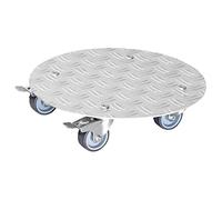 WAGNER Support à roulettes pour pot de fleur ALASKA Ø 30 x 7,5 cm I intérieur + extérieur I Roule pot en aluminum anodisé I 2 freins I Capacité de charge 100 kg I Made in Germany - 20700501