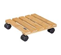 WAGNER Support à roulettes pour Pot de Fleur Bamboo 29 x 29 x 7 cm I Porte Plante pour l'intérieur, Bois de Bambou Clair I Roule Pot en Bois I Capacité de Charge 100 kg I Made in EU - 20026501