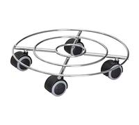 WAGNER Support à roulettes pour pot de fleur CHROME Ø 30 x 6,5 cm I Porte plante pour l'intérieur, chrome, soft I Support roulant pour pot I argenté brillant I Capacité de charge 60 kg - 20093001