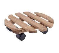 WAGNER Support à roulettes pour pot de fleur COUNTRY Ø 30 x 8 cm pour l'intérieur I Roule pot en bois massif antidérapant certifié FSC®, palissandre I Capacité de charge 100 kg I Made in EU - 20018301