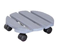 WAGNER Support à roulettes pour pot de fleur CREO Ø 29 x 8 cm I intérieur + extérieur I Roule pot en en bois massif antidérapant certifié FSC®, gris I Capacité de charge 100 kg I Made in EU - 20086401