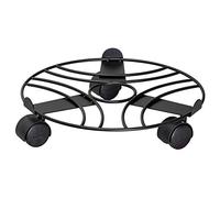 WAGNER Support à roulettes pour Pot de Fleur ÉDITION Noire Ø 30 x 9,5 cm I Roule Pot pour intérieur I Support Roulant en Acier, revêtement Noir, avec Bordure I Capacité de Charge 60 kg - 20093501