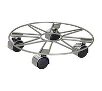 WAGNER Support à roulettes pour Pot de Fleur ÉTOILE Taupe Ø 30 x 6,5 cm I Roule Pot I intérieur + extérieur I Support Roulant en Acier, revêtement Noir, 2 Freins I Capacité de Charge 60 kg - 20093901