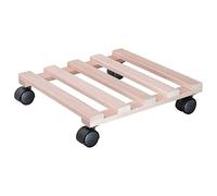 WAGNER Support à roulettes pour Pot de Fleur HÊTRE Naturel 34 x 34 x 8 cm I pour l'intérieur I Roule Pot en Bois Massif certifié FSC®, Naturel I Capacité de Charge 100 kg I Made in EU - 20033569