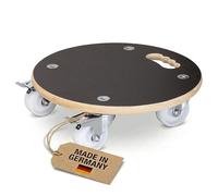 WAGNER Support à roulettes pour Pot de Fleur Maxigrip Ø 38 x 11 cm I intérieur + extérieur I Roule Pot en Bois certifié FSC® I 2 Freins I Capacité de Charge 250 kg I Made in Germany - 20110701