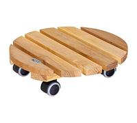 Wagner Support à roulettes NATURE Ø34 x 8 cm bois d'aulne huilé FSC 100 kg pour intérieur