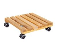 WAGNER Support à roulettes pour Pot de Fleur Nature 34 x 34 x 8 cm I pour l'intérieur I Roule Pot en Bois d'aulne Massif certifié FSC®, huilé, I Capacité de Charge 100 kg I Made in EU - 20026101