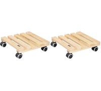 WAGNER Support à roulettes pour Pot de Fleur PALETTI 29 x 29 x 8 cm I Roule Pot de Plant pour l'intérieur I Suport Roulant en Bois Massif certifié FSC®, Naturel I Capacité de Charge 100 kg - 20043701