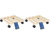 Wagner Support à roulettes pour Pot de Fleur PALETTI 35 x 35 x 8 cm I Roule Pot de Plant pour l'intérieur I Suport Roulant en Bois Massif certifié FSC®, Naturel I Capacité de Charge 100 kg - 20003401