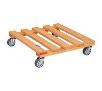 WAGNER Support à roulettes pour Pot de Fleur PALETTI 38 x 38 x 9,5 cm I intérieur + extérieur I Roule Pot en Bois Massif certifié FSC®, terracotaI Capacité de Charge 120 kg I Made in EU - 20041101