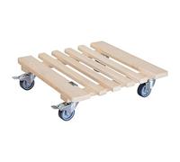 WAGNER Support à roulettes pour pot de fleur PIANO 38 x 38 x 10 cm d'intérieur I Roule pot en bois massif d' hêtre certifié FSC®, naturel I 2 freins I Capacité de charge 200 kg I Made in EU - 20032901