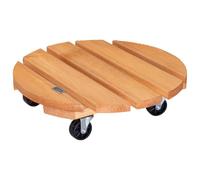 Wagner Support à roulettes pour pots Toscana Ø 38 × 10,5 cm bois massif FSC terracotta 150 kg