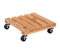 WAGNER Support à roulettes pour Pot de Fleur Toscana 38 x 38 x 10,5 cm I intérieur + extérieur I Roule Pot en Bois Massif certifié FSC®, Terracota I Capacité de Charge 150 kg I Made in EU - 20016201