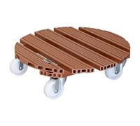 Wagner Support à roulettes pour Pot de Fleur WPC Ø 38,5 x 11 cm I intérieur + extérieur I Roule Pot en FSC® Composite Bois-Plastique, Terracota I Capacité de Charge 150 kg - 20055501