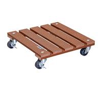 Wagner Support à roulettes pour Pot de Fleur WPC 29 x 29 x 7,5 cm I intérieur + extérieur I Roule Pot en FSC® Composite Bois-Plastique, Terracota, 2 Freins I Capacité de Charge 80 kg - 20053001
