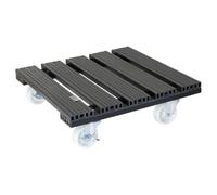 WAGNER Support à roulettes pour Pot de Fleur WPC 38,5 x 38,5 x 11 cm I intérieur + extérieur I Roule Pot en FSC® Composite Bois-Plastique, Anthracite, 2 Freins I Capacité de Charge 120 kg - 20054001