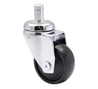 WAGNER Ultra-maniable 360° - 3C - roulette pivotante design/roulette de meuble - noir, surface de roulement souple, avec tige 11 x 22 mm, diamètre Ø 50 mm, capacité de charge 50 kg - 01225261