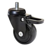 WAGNER Ultra-maniable 360° - 3C - roulette pivotante design/roulettes d'appareil/roulettes de meuble - noire, bande de roulement souple, axe 10 x 16 mm, Ø 50 mm, frein, charge max. 50kg - 01235266