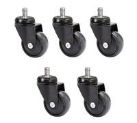 WAGNER Ultra-maniable 360° - 3C - roulettes pivotantes design/roulettes de meuble 5pcs. set - noir, souple, roulement à billes, tige 11 x 22 mm, Ø 50 mm, charge max. 50 kg/roulette - 02225261