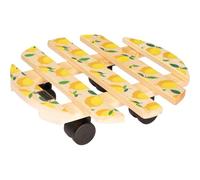 WAGNER Your Style 20064001 Roulette pour plantes Ø 30 x 8 cm I Pour l'intérieur I Roulette à fleurs en bois massif FSC® imprimé, jaune citron I Roulette de jardinière en bois I Charge maximale 100 kg
